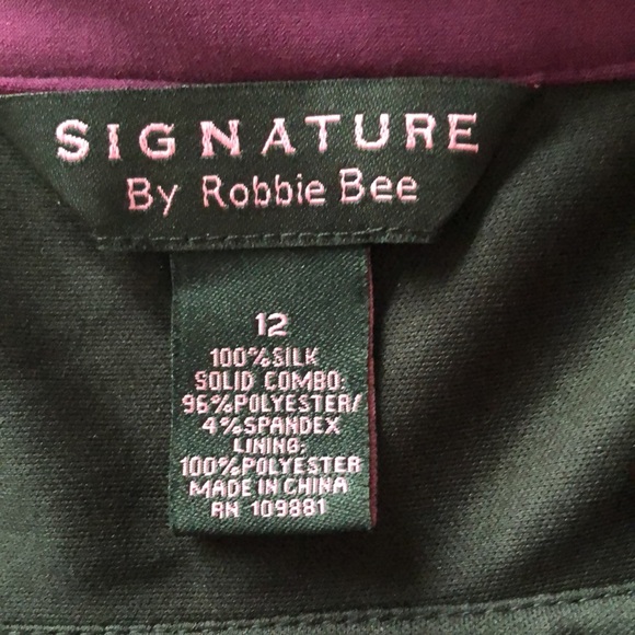 Robbie Bee Dress Signature Silk Black SZ 12 Bubble Hem Y2K - Picture 6 of 7